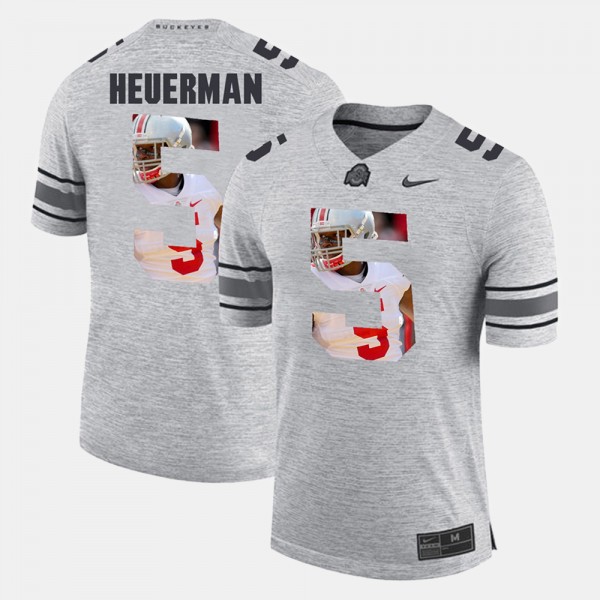 Ohio State Buckeyes Jeff Heuerman Men's #5 Gray Pictorial Gridiron Fashion College Football Jersey 2404LXKE0